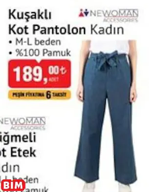 NEWOMAN ACCESSORİSE KUŞAKLI KOT PANTOLON KADIN NEWOMAN ACCESSORİSE KUŞAKLI KOT PANTOLON KADIN